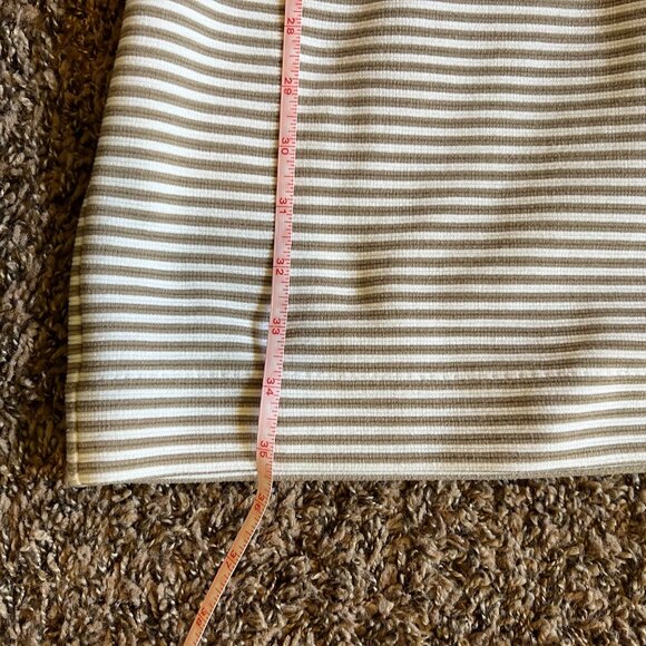 Banana Republic White & Tan Striped Sleeveless Dress Size 2 Petite - Picture 7 of 9
